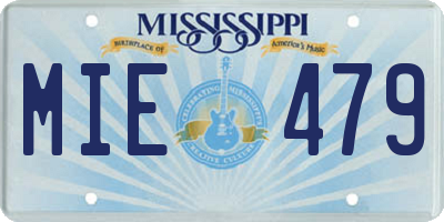 MS license plate MIE479