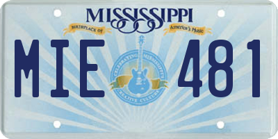 MS license plate MIE481