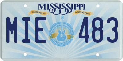 MS license plate MIE483