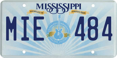 MS license plate MIE484