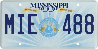 MS license plate MIE488