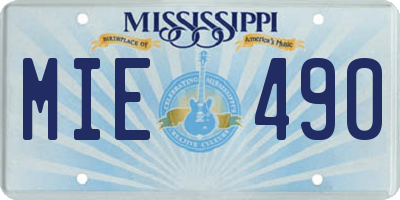 MS license plate MIE490