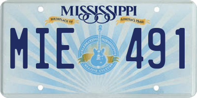 MS license plate MIE491