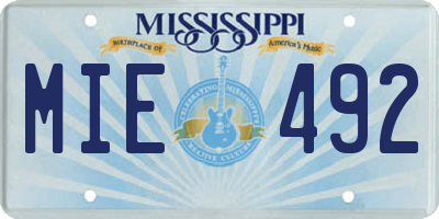 MS license plate MIE492