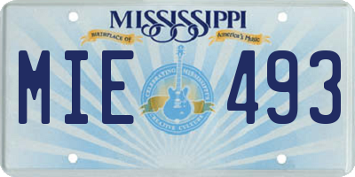 MS license plate MIE493