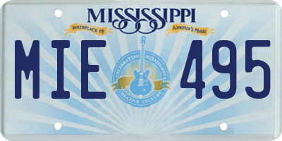 MS license plate MIE495