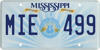 MS license plate MIE499
