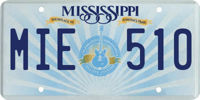 MS license plate MIE510