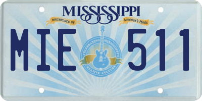 MS license plate MIE511