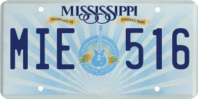 MS license plate MIE516