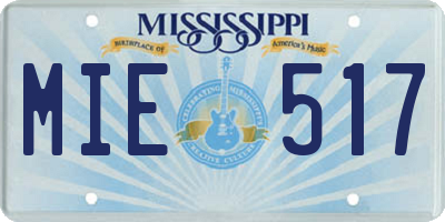 MS license plate MIE517