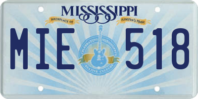 MS license plate MIE518