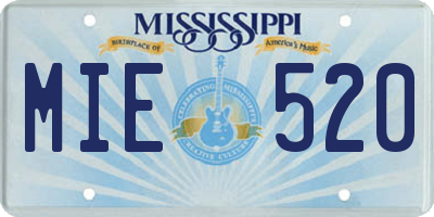 MS license plate MIE520
