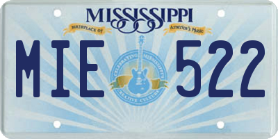 MS license plate MIE522