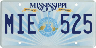 MS license plate MIE525