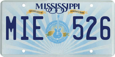 MS license plate MIE526