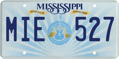 MS license plate MIE527