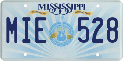 MS license plate MIE528