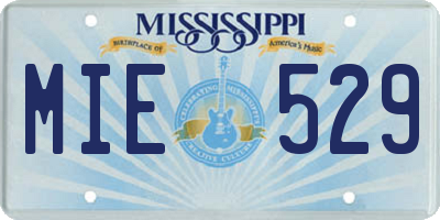 MS license plate MIE529