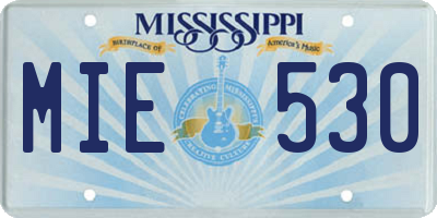 MS license plate MIE530