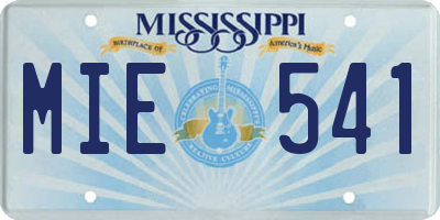MS license plate MIE541