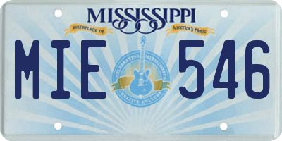 MS license plate MIE546