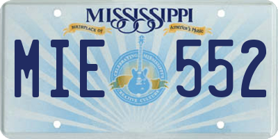 MS license plate MIE552