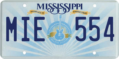 MS license plate MIE554