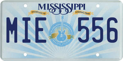 MS license plate MIE556