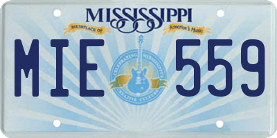 MS license plate MIE559
