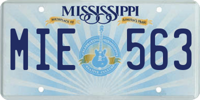 MS license plate MIE563