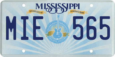 MS license plate MIE565