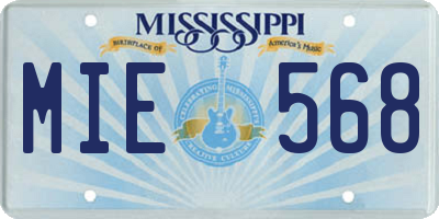 MS license plate MIE568