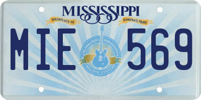 MS license plate MIE569