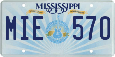 MS license plate MIE570