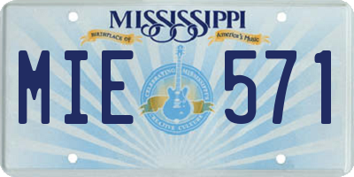 MS license plate MIE571