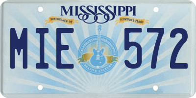 MS license plate MIE572