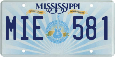 MS license plate MIE581