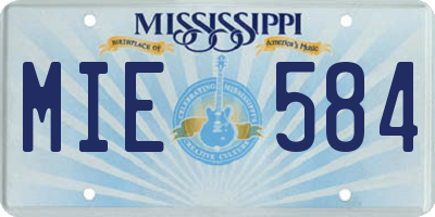 MS license plate MIE584