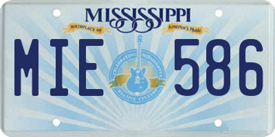 MS license plate MIE586