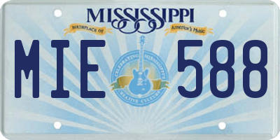 MS license plate MIE588