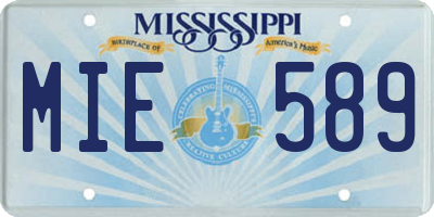 MS license plate MIE589