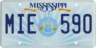 MS license plate MIE590