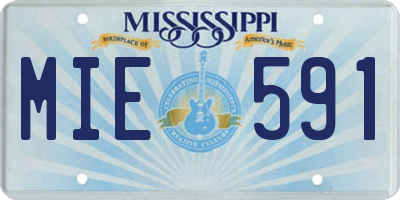 MS license plate MIE591