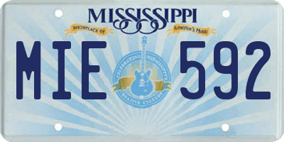 MS license plate MIE592