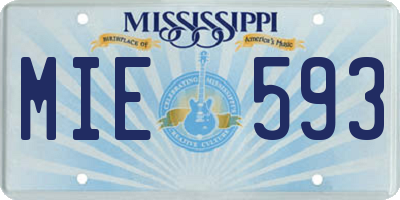 MS license plate MIE593