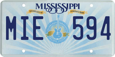 MS license plate MIE594