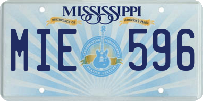 MS license plate MIE596