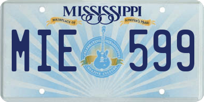 MS license plate MIE599