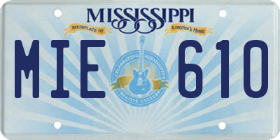 MS license plate MIE610